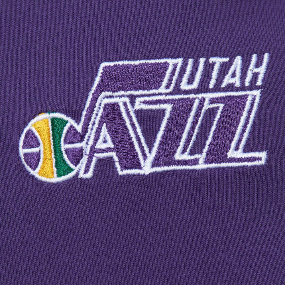 Mitchell & Ness - Utah Jazz Hardwood Classics Team OG 2.0 Premium Vintage Logo T-Shirt - Purple