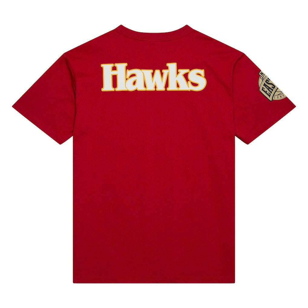 Mitchell & Ness - Atlanta Hawks Hardwood Classics Team OG 2.0 Premium Vintage Logo T-Shirt - Red