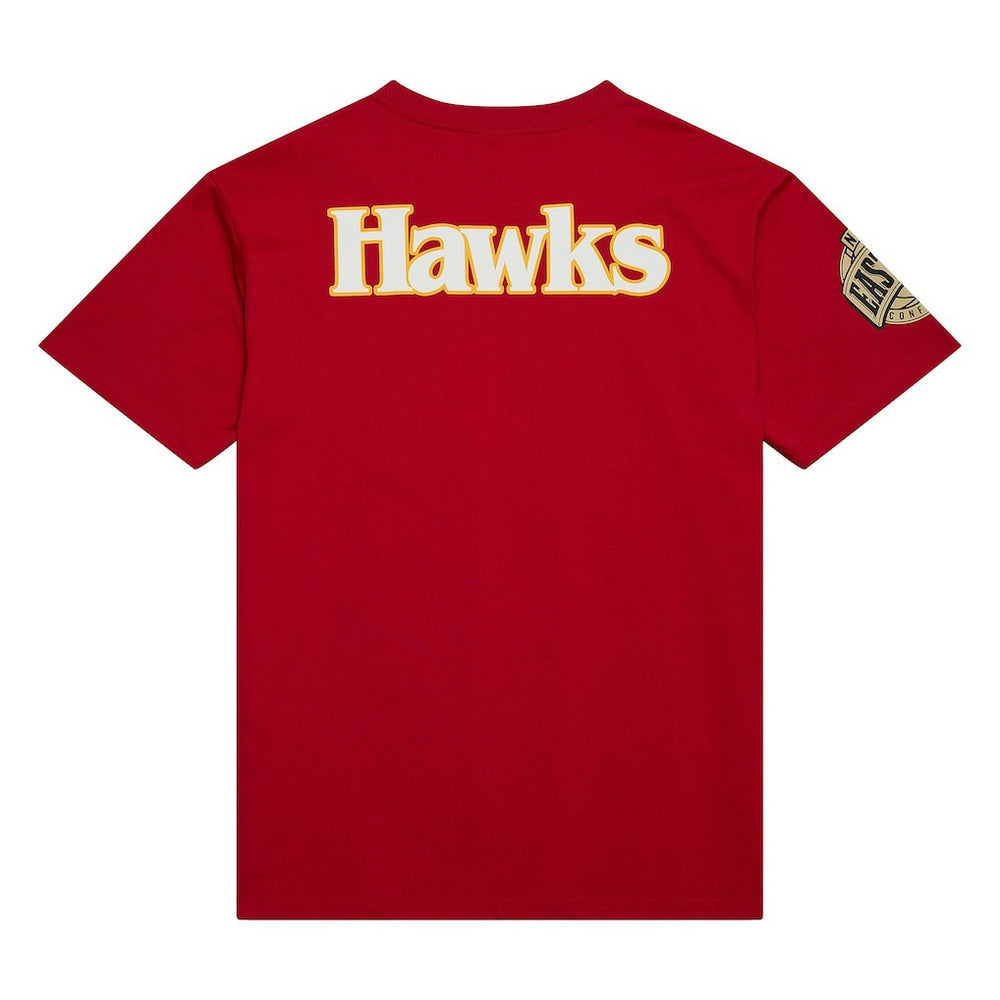 Mitchell & Ness - Atlanta Hawks Hardwood Classics Team OG 2.0 Premium Vintage Logo T-Shirt - Red