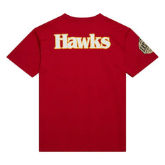 Mitchell & Ness - Atlanta Hawks Hardwood Classics Team OG 2.0 Premium Vintage Logo T-Shirt - Red