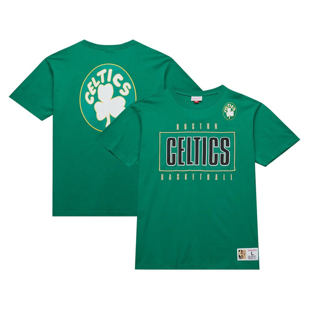 Mitchell & Ness - Boston Celtics Hardwood Classics Team OG 2.0 Premium Vintage Logo T-Shirt - Kelly Green