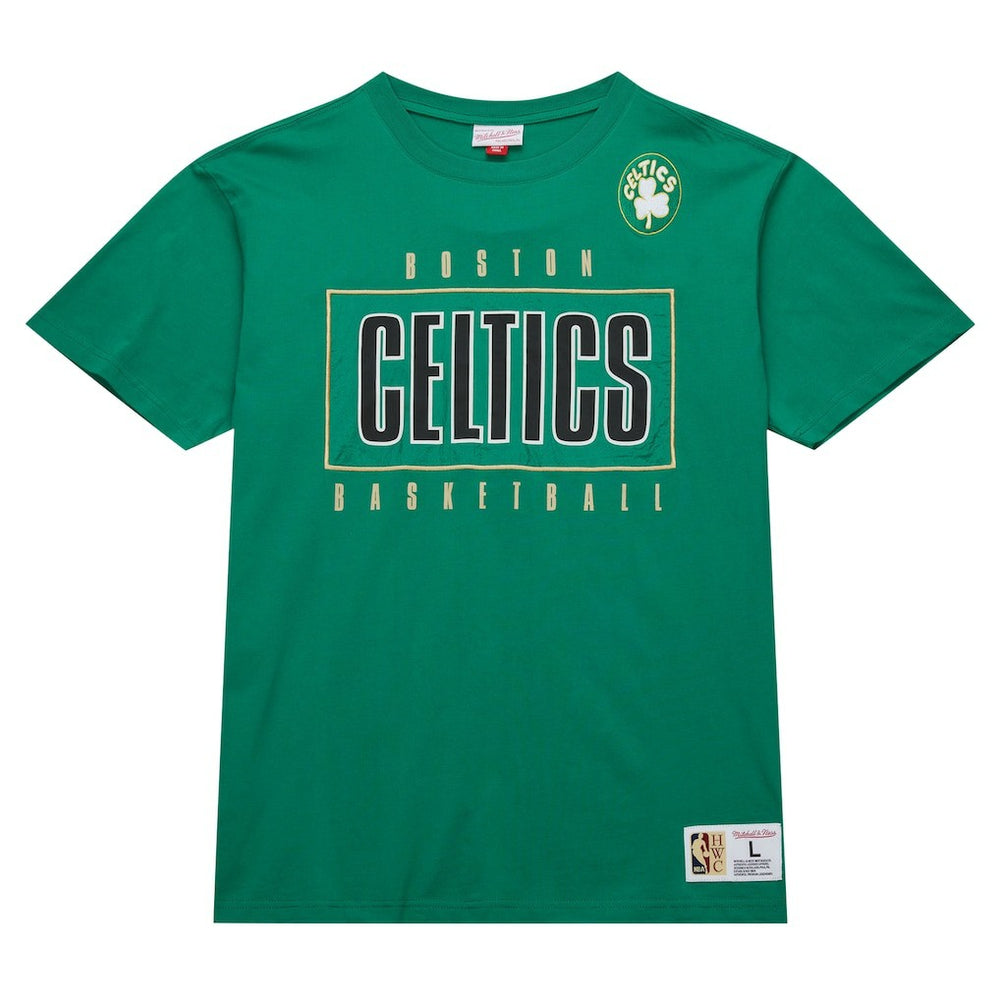 Mitchell & Ness - Boston Celtics Hardwood Classics Team OG 2.0 Premium Vintage Logo T-Shirt - Kelly Green