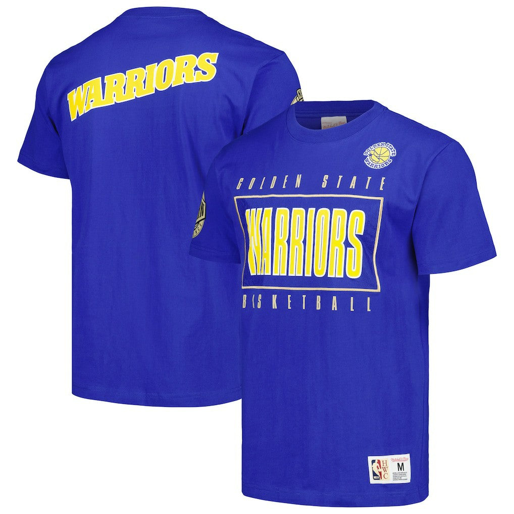 Mitchell & Ness - Golden State Warriors Hardwood Classics Team OG 2.0 Premium Vintage Logo T-Shirt - Royal