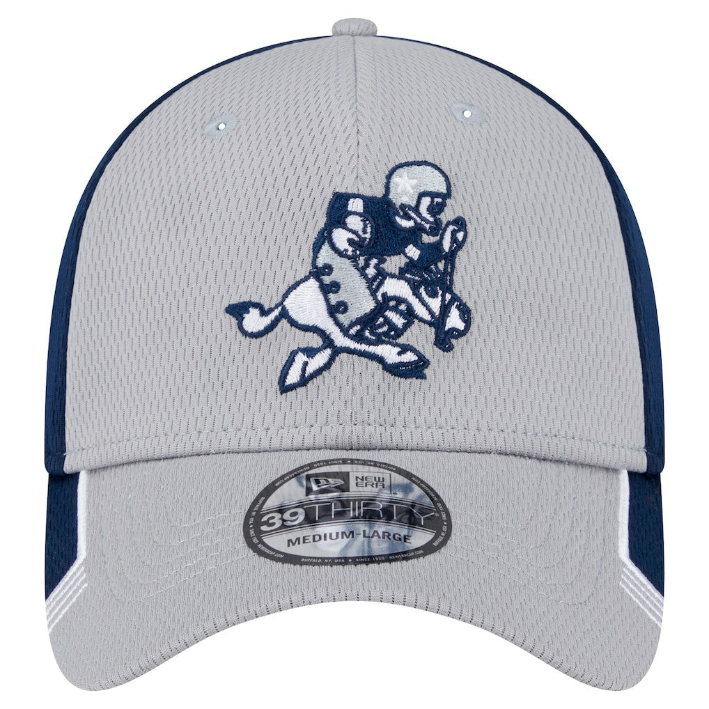 New Era Dallas Cowboys Gray Retro Joe Active Visor Trim 39THIRTY Flex Hat - NFL