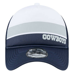 Dallas Cowboys New Era Sport Night Color Block 9FORTY A-Frame Trucker Adjustable Hat White/Navy - NFL