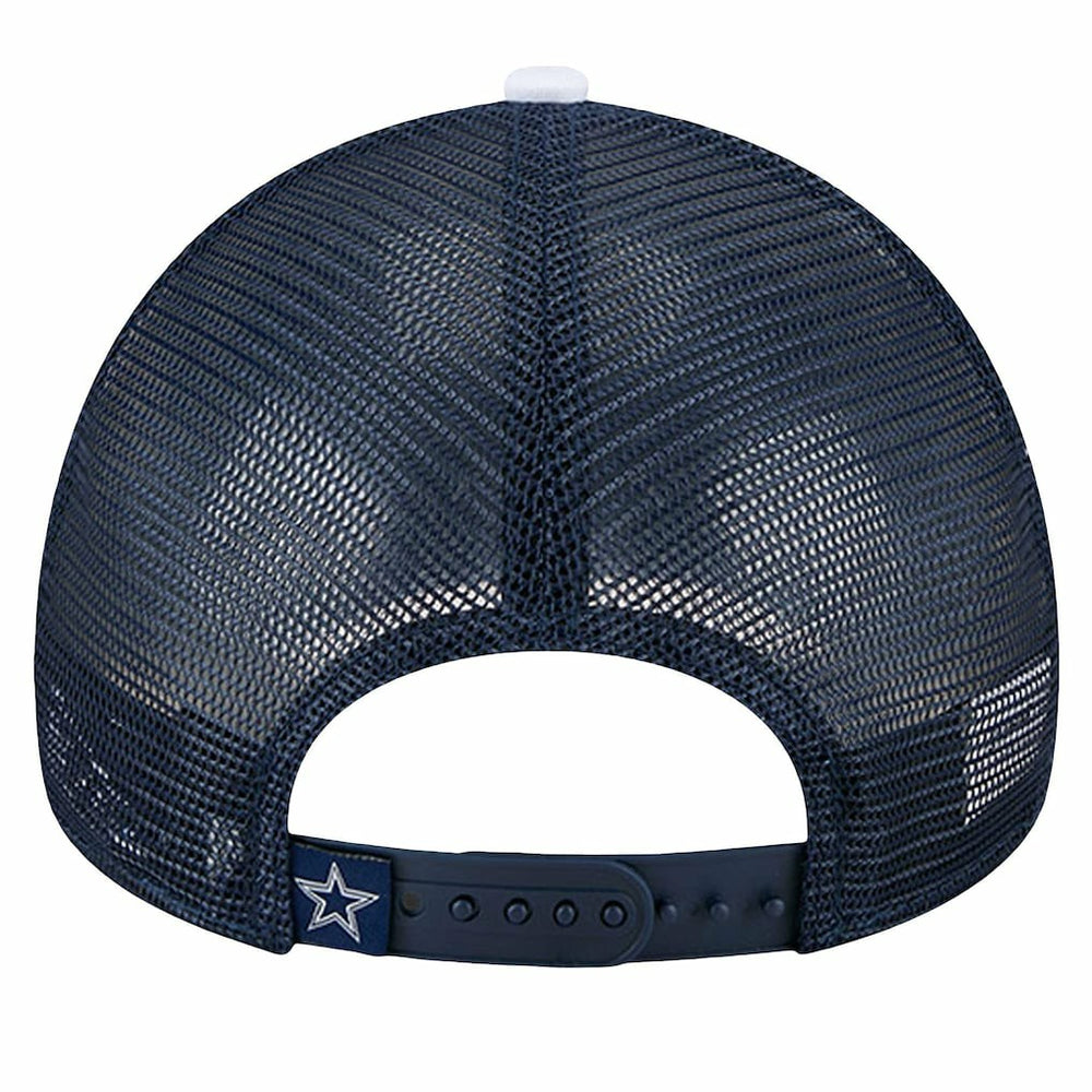Dallas Cowboys New Era Sport Night Color Block 9FORTY A-Frame Trucker Adjustable Hat White/Navy - NFL