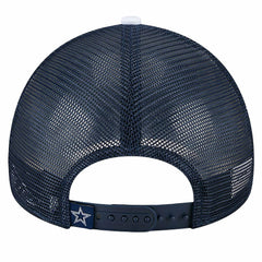 Dallas Cowboys New Era Sport Night Color Block 9FORTY A-Frame Trucker Adjustable Hat White/Navy - NFL