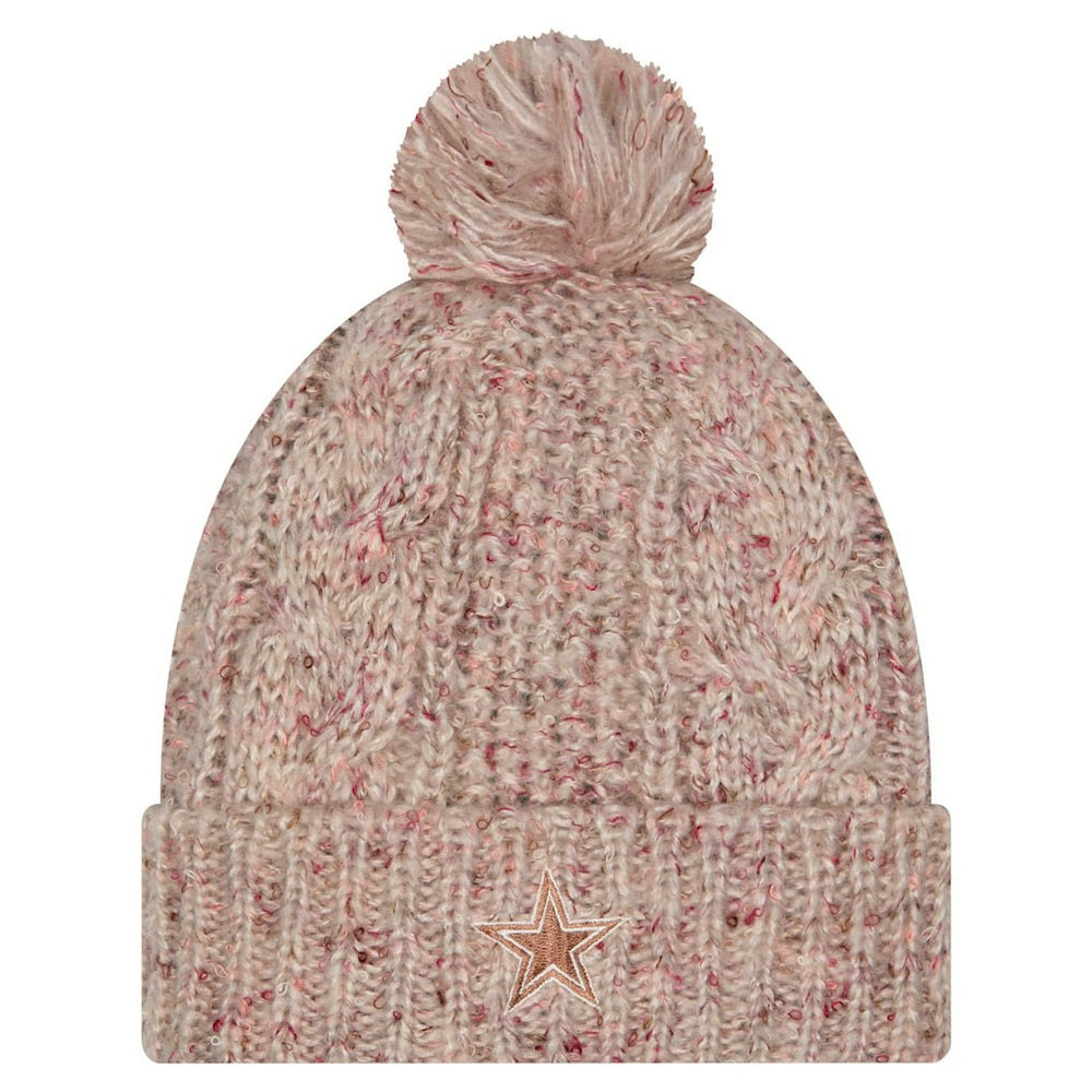 Dallas Cowboys New Era Women's Trendy Tone Cuffed Knit Hat with Pom Stone - NFL