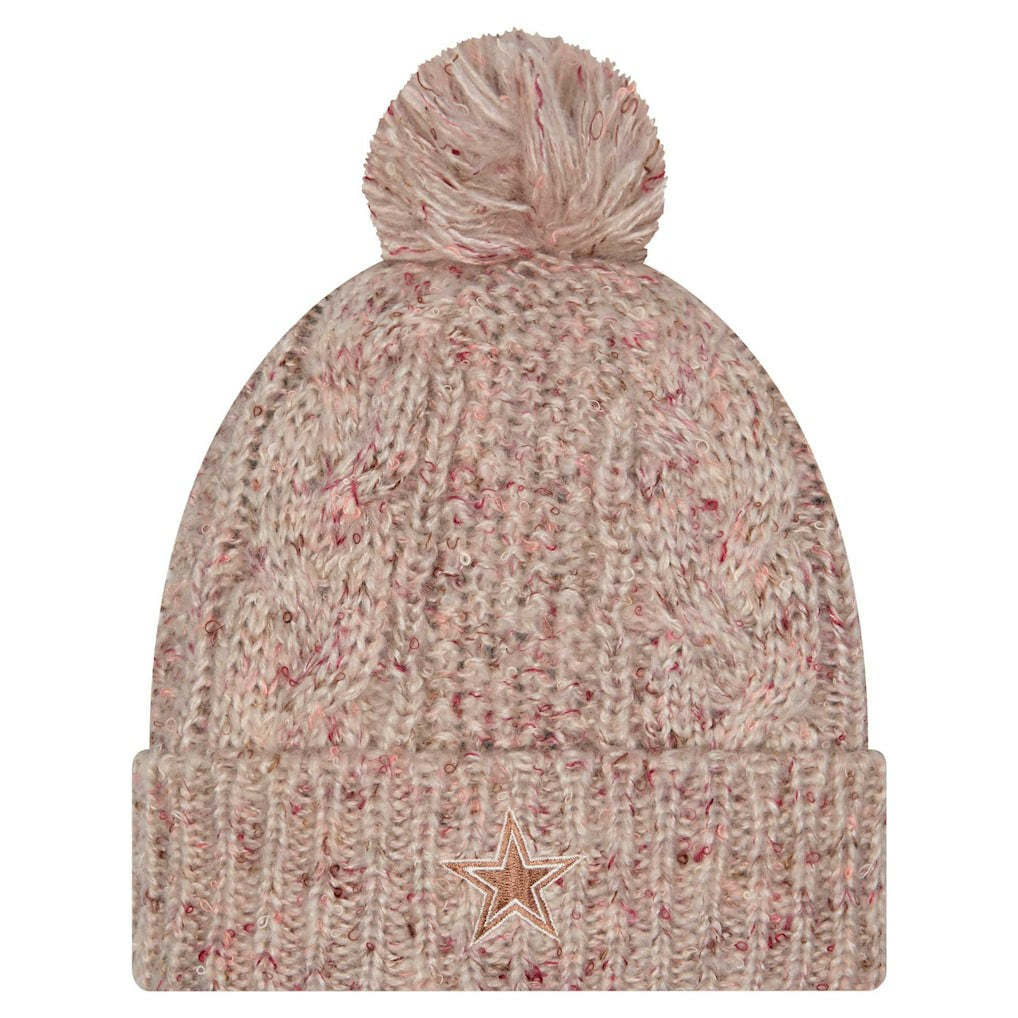 Dallas Cowboys New Era Women's Trendy Tone Cuffed Knit Hat with Pom Stone - NFL