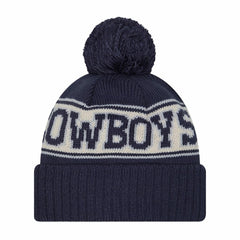 Dallas Cowboys New Era Retro Cuffed Knit Hat with Pom Navy - NFL