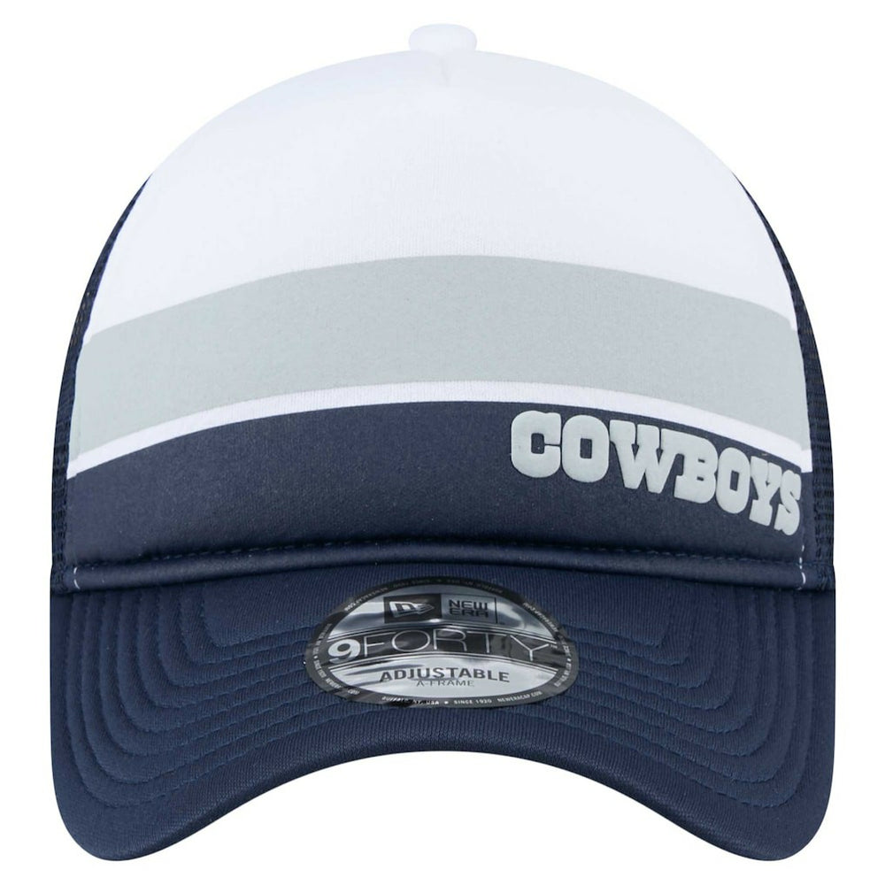 Dallas Cowboys New Era Youth Sport Night Color Block 9FORTY A-Frame Trucker Adjustable Hat White/Navy - NFL