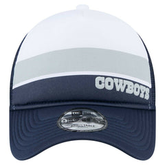 Dallas Cowboys New Era Youth Sport Night Color Block 9FORTY A-Frame Trucker Adjustable Hat White/Navy - NFL