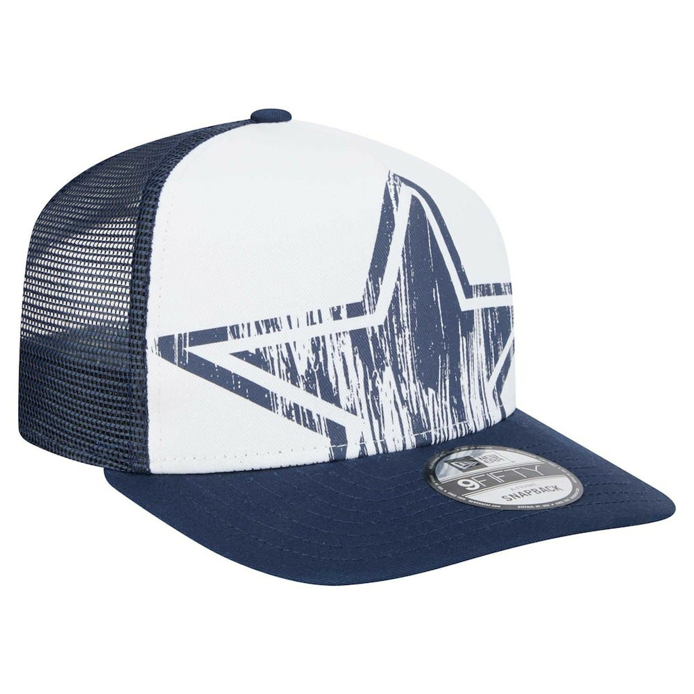 Dallas Cowboys New Era Youth Distressed 9FIFTY A-Frame Snapback Hat White/Navy - NFL