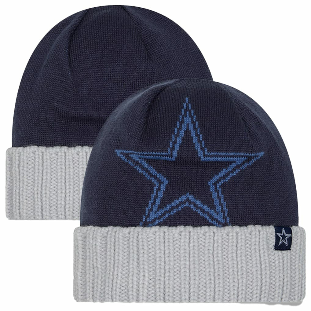 Dallas Cowboys New Era Youth Oversize Cuffed Knit Hat Navy - NFL