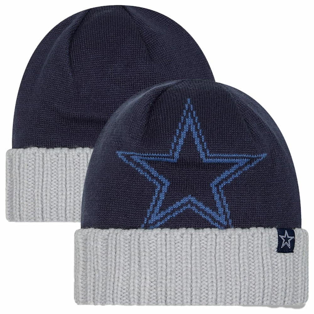 Dallas Cowboys New Era Youth Oversize Cuffed Knit Hat Navy - NFL