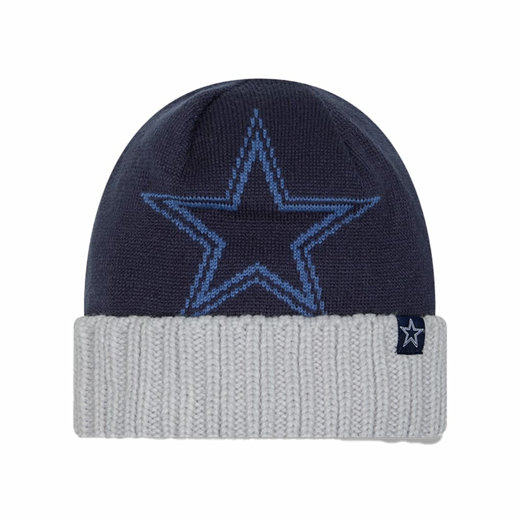 Dallas Cowboys New Era Youth Oversize Cuffed Knit Hat Navy - NFL
