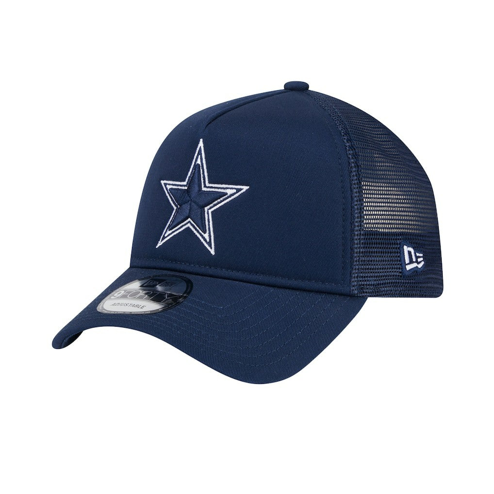 Dallas Cowboys New Era Main A-Frame Trucker 9FORTY Adjustable Hat Navy - NFL