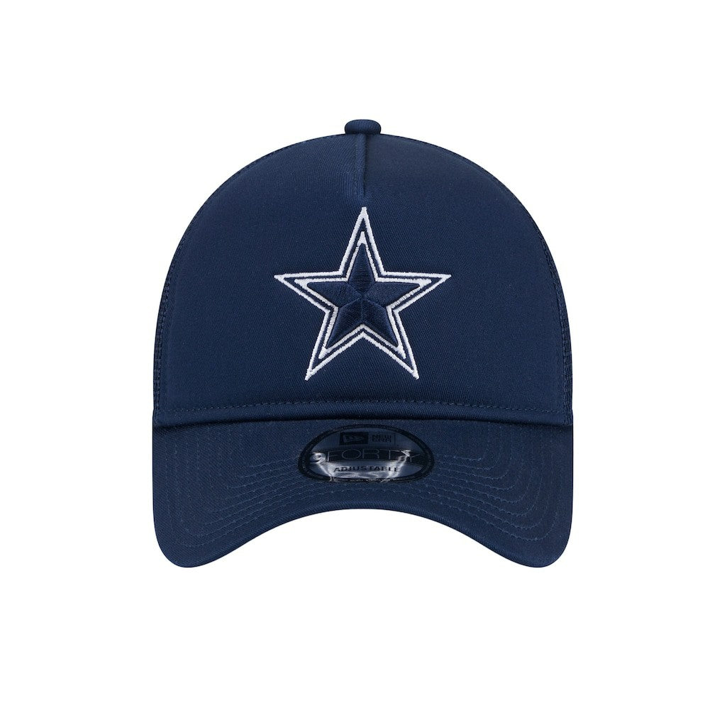 Dallas Cowboys New Era Main A-Frame Trucker 9FORTY Adjustable Hat Navy - NFL