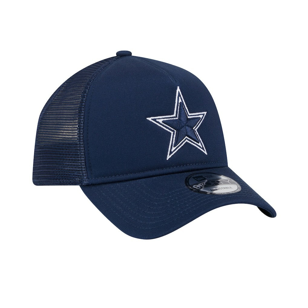Dallas Cowboys New Era Main A-Frame Trucker 9FORTY Adjustable Hat Navy - NFL