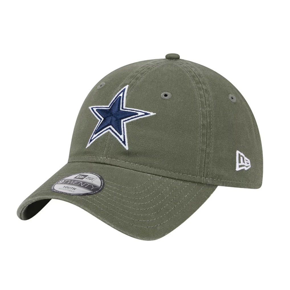 Dallas Cowboys New Era Youth Main 9TWENTY Adjustable Hat Olive - NFL
