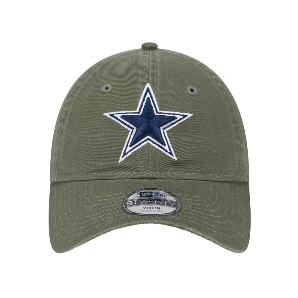 Dallas Cowboys New Era Youth Main 9TWENTY Adjustable Hat Olive - NFL