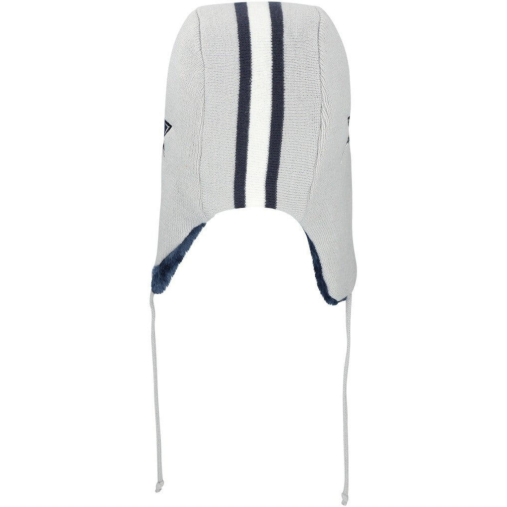 Dallas Cowboys New Era Helmet Head Trapper Knit Hat Gray - NFL