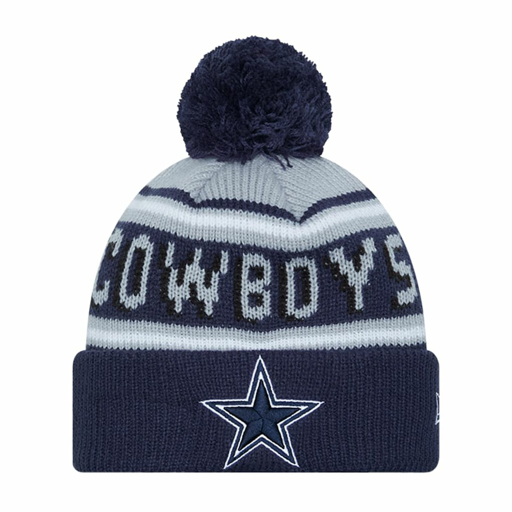 Dallas Cowboys New Era Preschool Main Wordmark Cuffed Knit Hat with Pom Navy - NFL