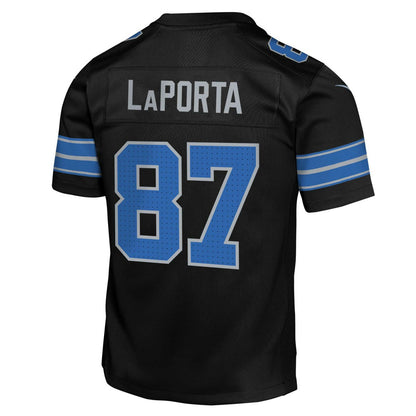 Sam LaPorta Detroit Lions Youth Game Jersey - Black | NFL Jerseys