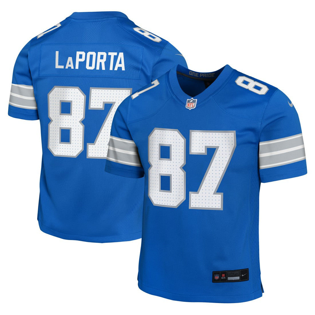 Sam LaPorta Detroit Lions Youth Game Jersey - Blue | NFL Jerseys