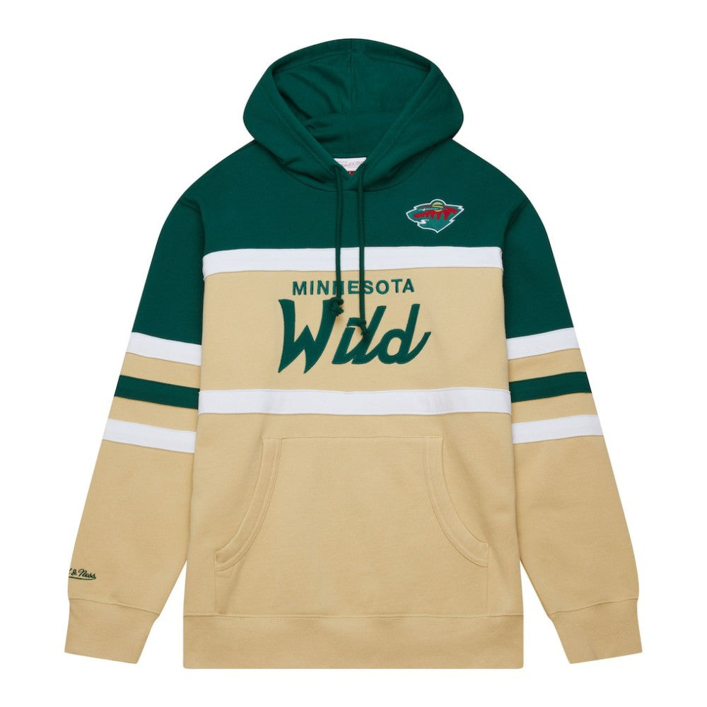 Minnesota Wild - Mitchell & Ness Head Coach Pullover Hoodie Cream/Green