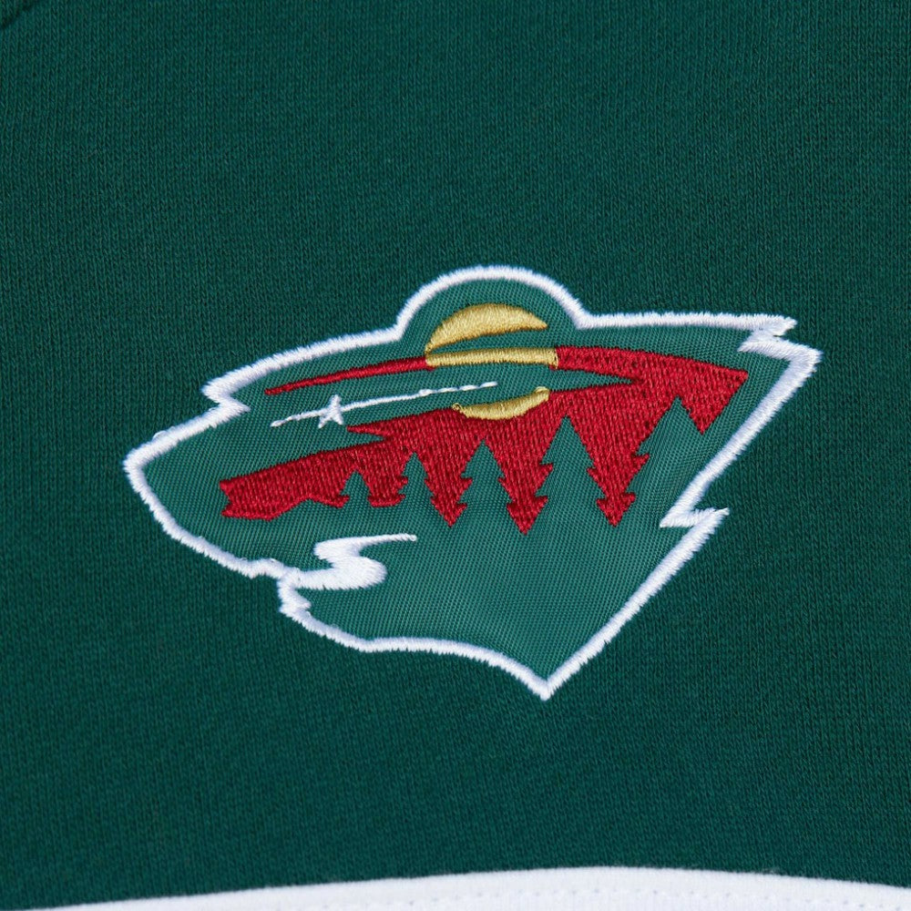 Minnesota Wild - Mitchell & Ness Head Coach Pullover Hoodie Cream/Green