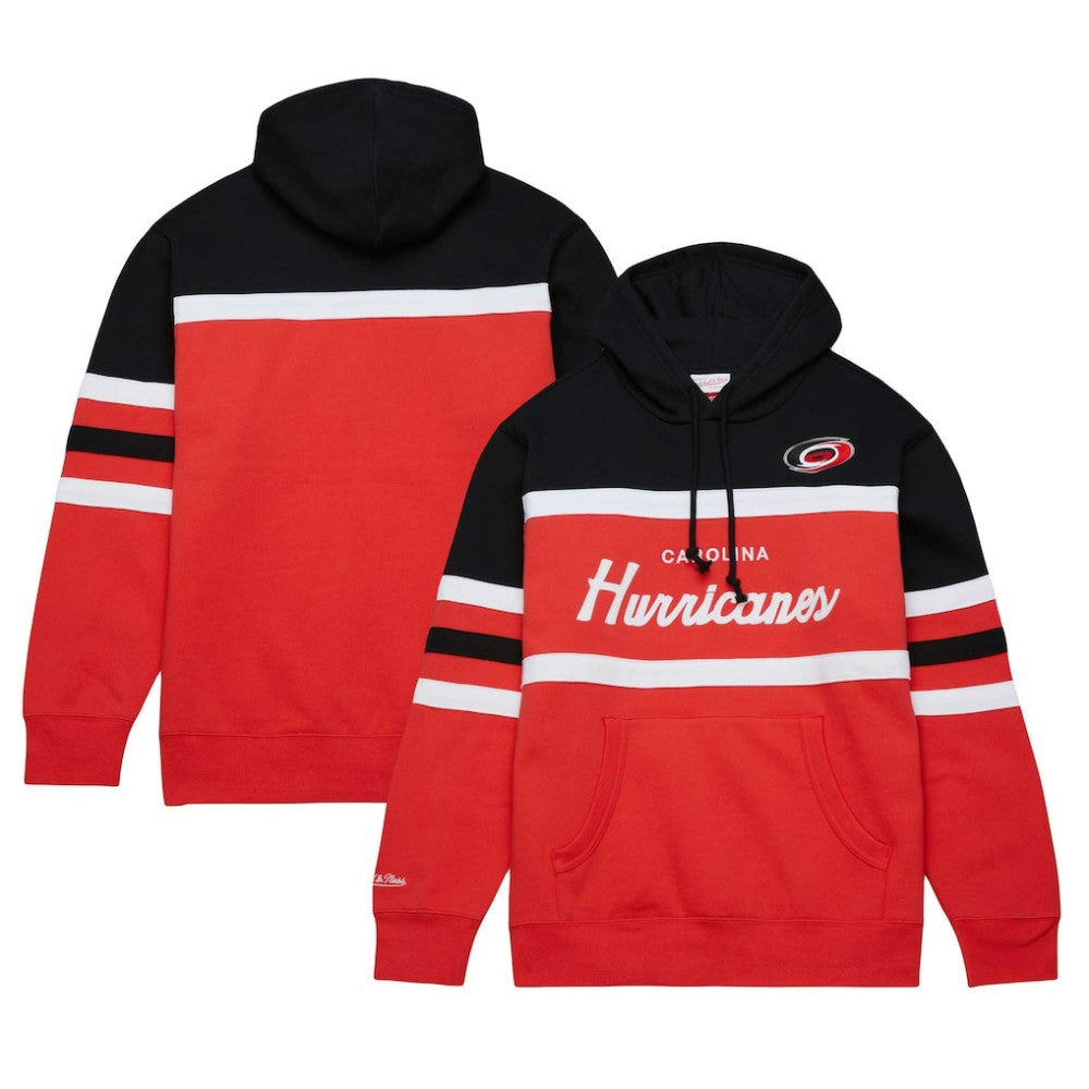 Carolina Hurricanes - Mitchell & Ness Head Coach Pullover Hoodie Red/Black