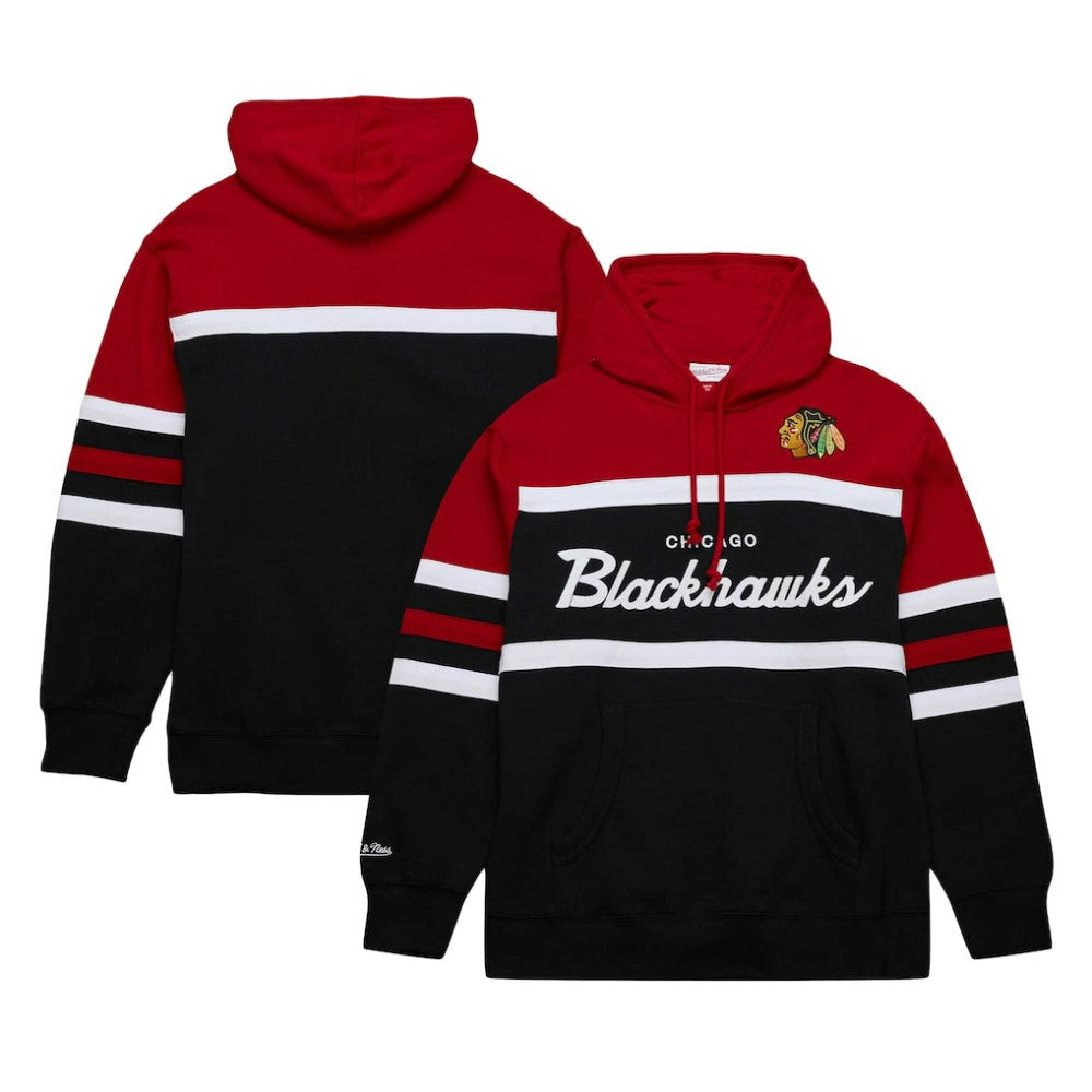 Chicago Blackhawks Mitchell & Ness Head Coach Pullover Hoodie Black/Red