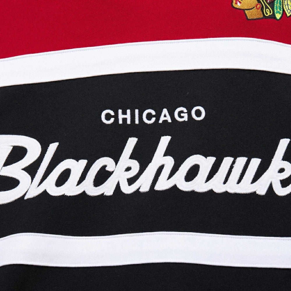 Chicago Blackhawks Mitchell & Ness Head Coach Pullover Hoodie Black/Red