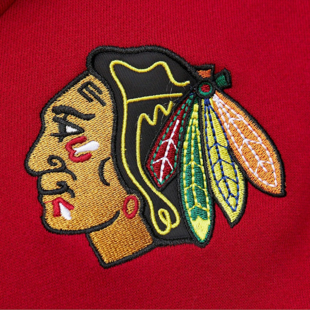 Chicago Blackhawks Mitchell & Ness Head Coach Pullover Hoodie Black/Red