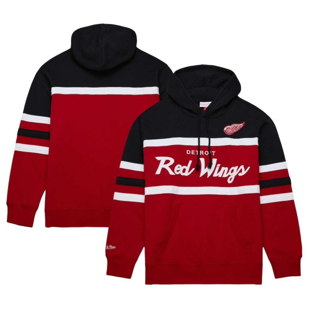 Detroit Red Wings - Mitchell & Ness Head Coach Pullover Hoodie Red/Black