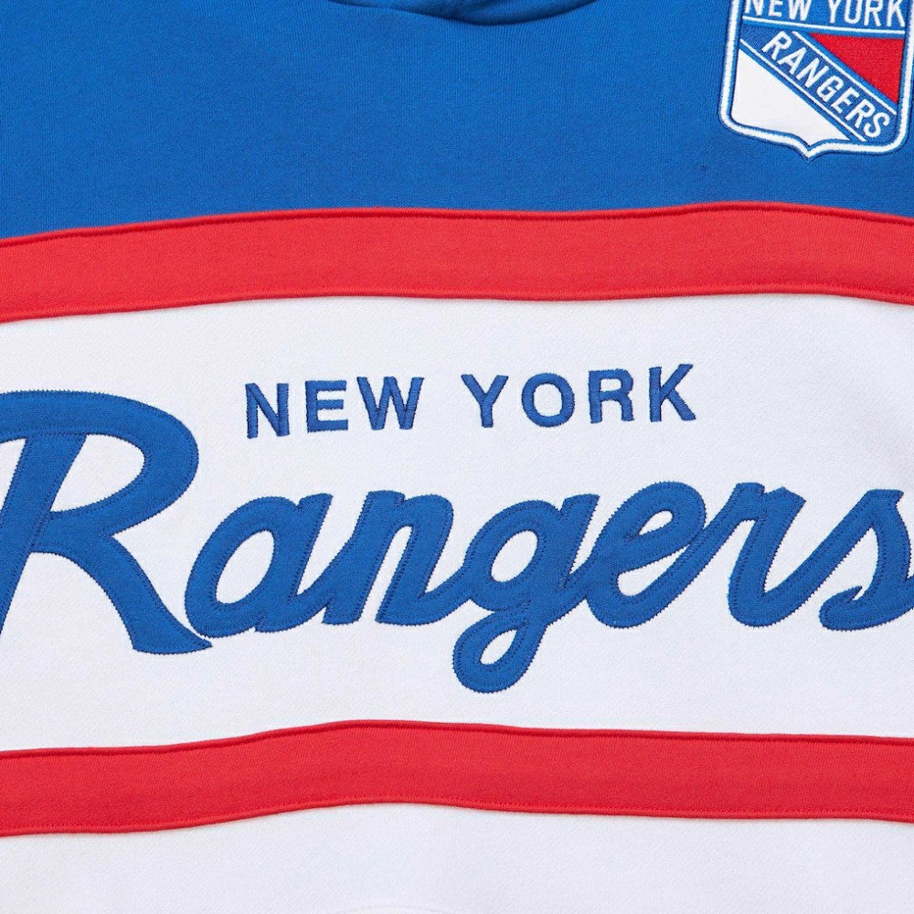 New York Rangers Mitchell & Ness Head Coach Pullover Hoodie White/Blue