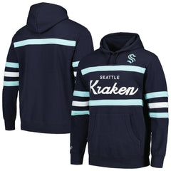 Seattle Kraken Mitchell & Ness Head Coach Pullover Hoodie Deep Sea Blue