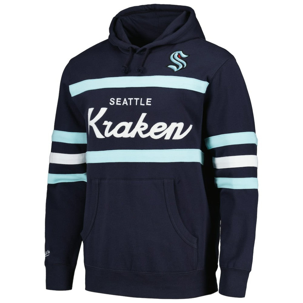 Seattle Kraken Mitchell & Ness Head Coach Pullover Hoodie Deep Sea Blue