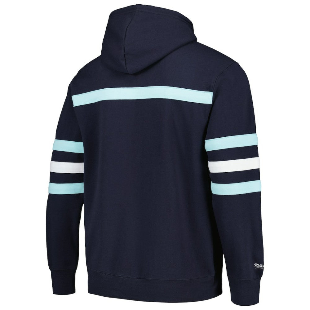 Seattle Kraken Mitchell & Ness Head Coach Pullover Hoodie Deep Sea Blue