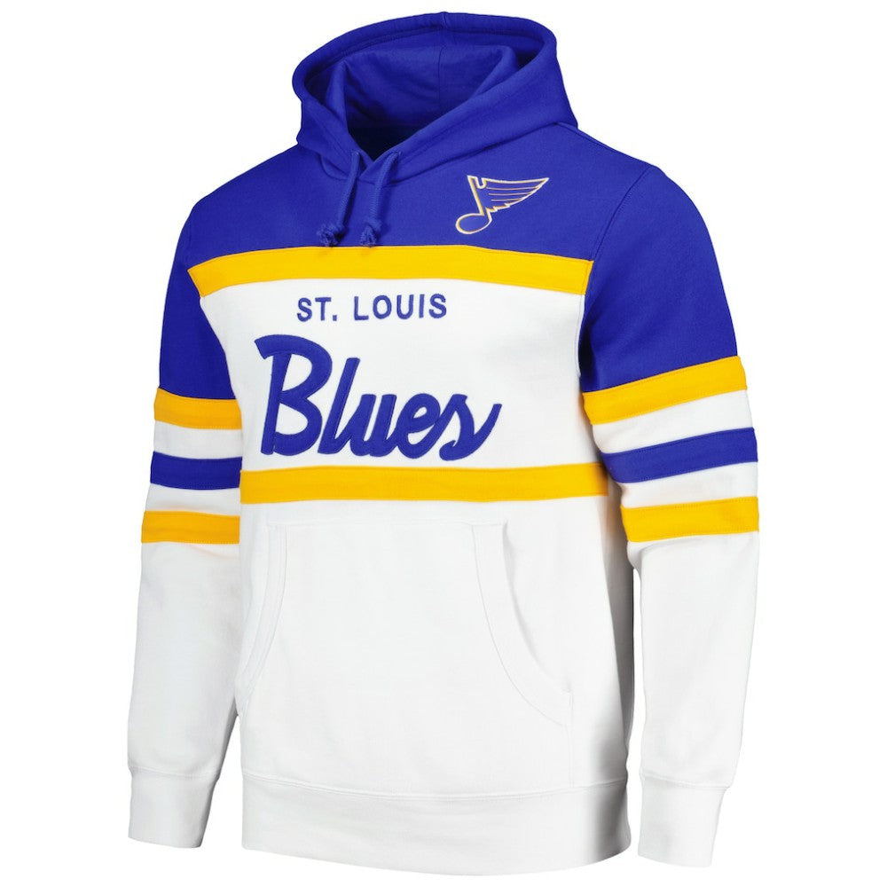 St. Louis Blues - Mitchell & Ness Head Coach Pullover Hoodie White/Blue