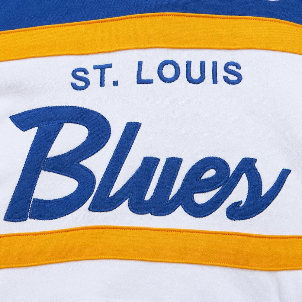 St. Louis Blues - Mitchell & Ness Head Coach Pullover Hoodie White/Blue