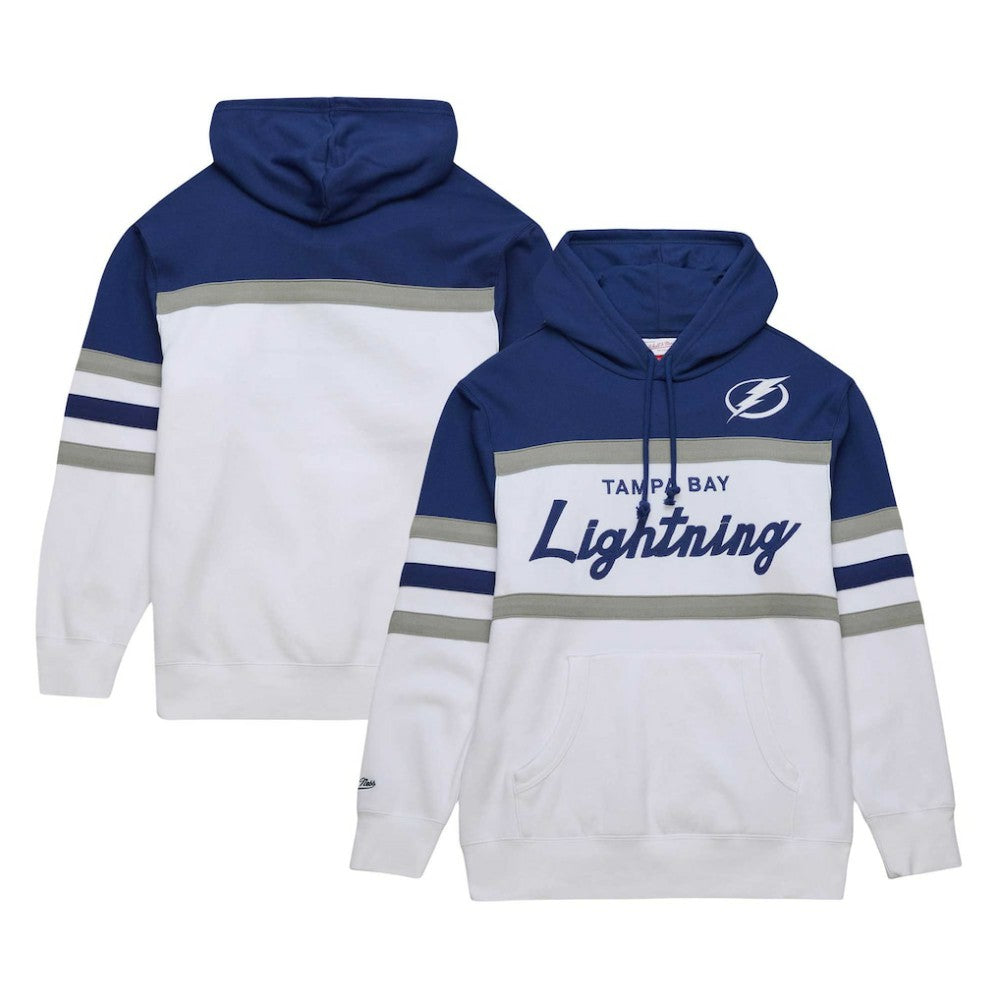 Tampa Bay Lightning - Mitchell & Ness Head Coach Pullover Hoodie White/Blue