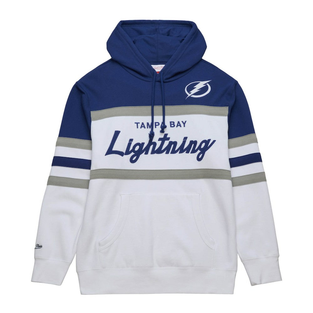 Tampa Bay Lightning - Mitchell & Ness Head Coach Pullover Hoodie White/Blue