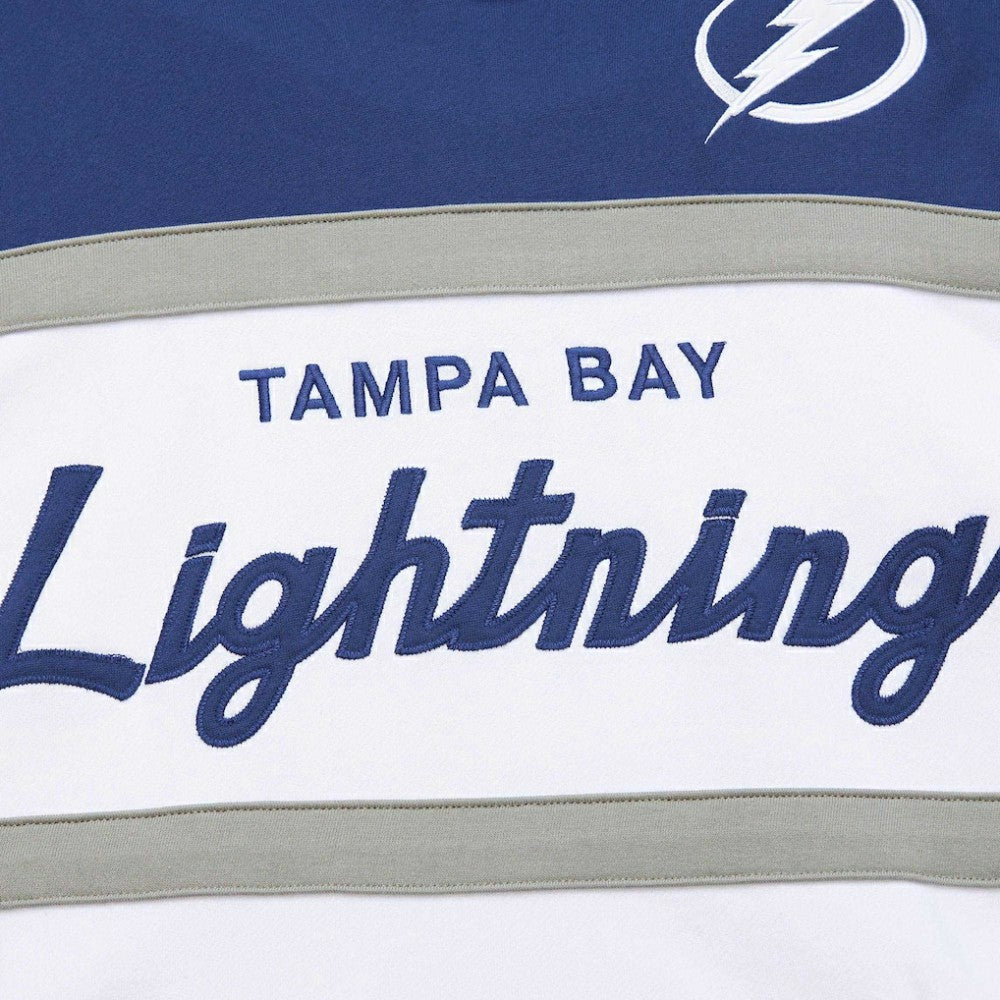 Tampa Bay Lightning - Mitchell & Ness Head Coach Pullover Hoodie White/Blue