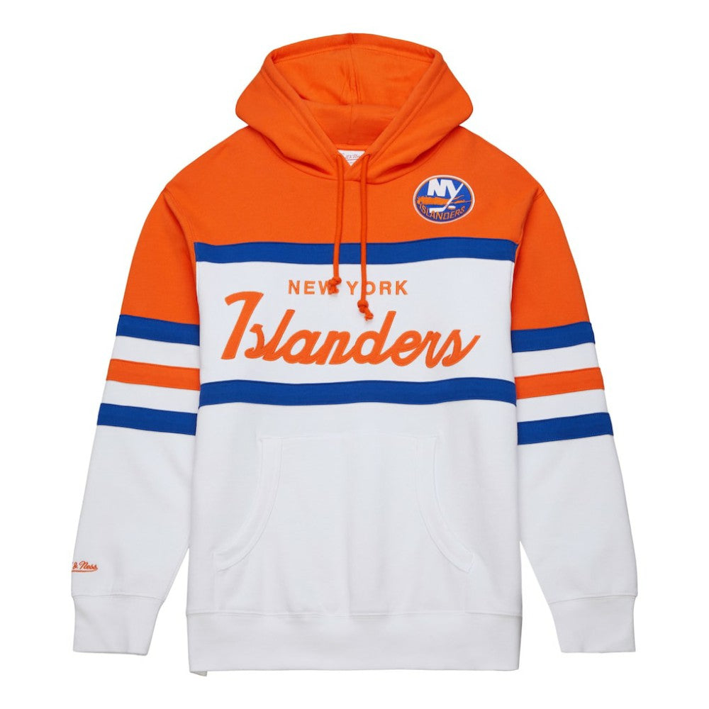 New York Islanders - Mitchell & Ness Head Coach Pullover Hoodie White/Orange