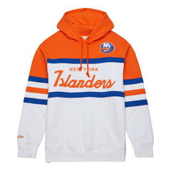 New York Islanders - Mitchell & Ness Head Coach Pullover Hoodie White/Orange