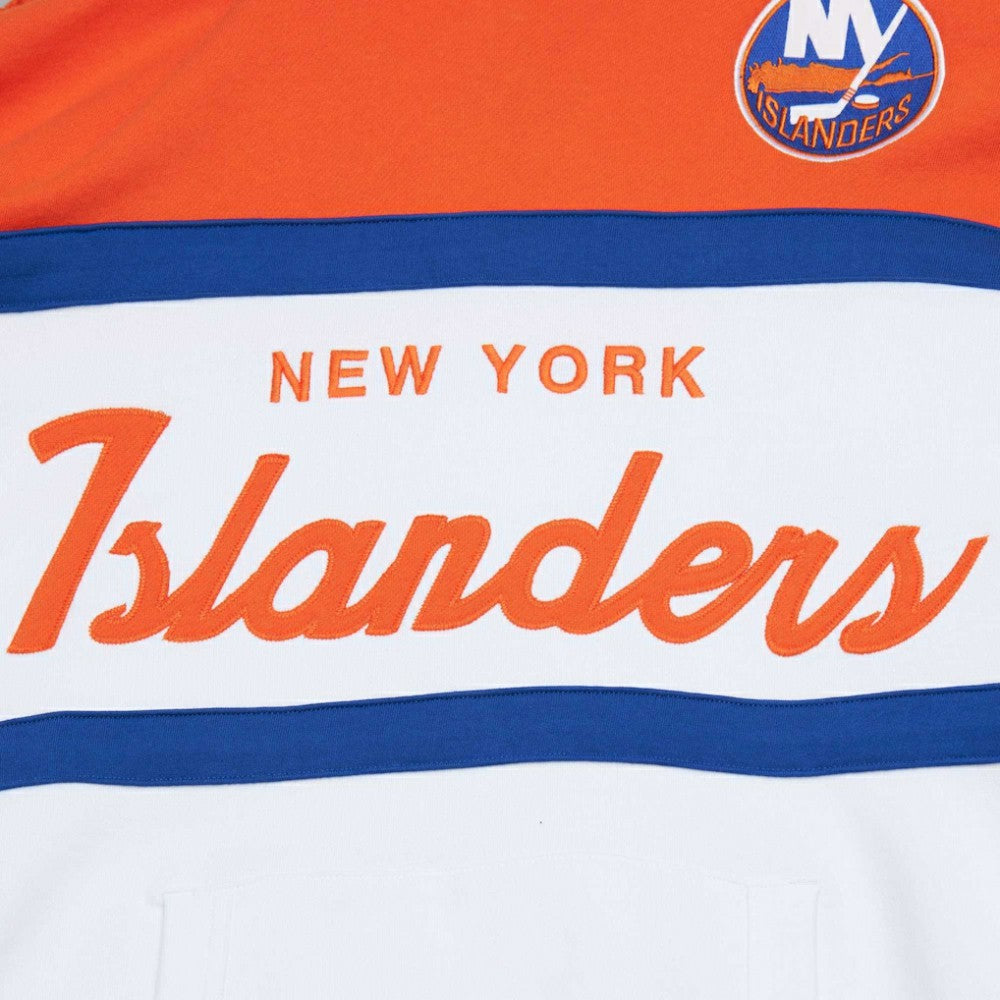 New York Islanders - Mitchell & Ness Head Coach Pullover Hoodie White/Orange