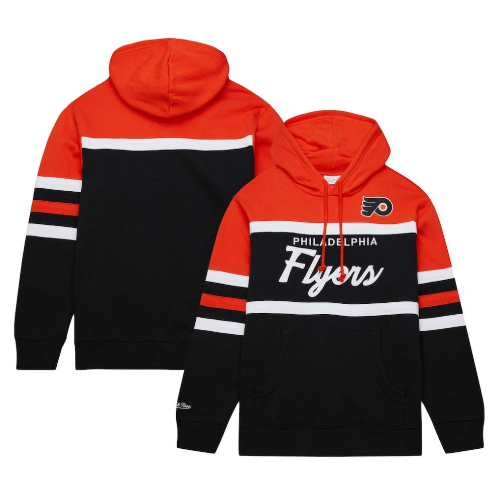Philadelphia Flyers - Mitchell & Ness Head Coach Pullover Hoodie Black/Orange