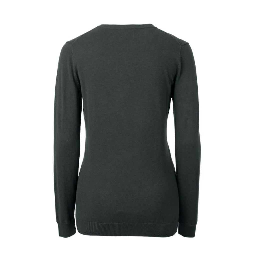 Atlanta Falcons Cutter & Buck Women's Throwback Logo Lakemont Tri-Blend V-Neck Pullover Sweater Heather Charcoal - NFL